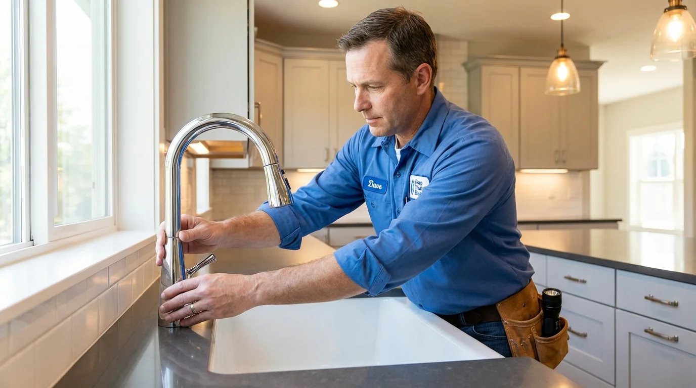 Kitchen faucet installation by Johns Plumbing LLC in Tiffin